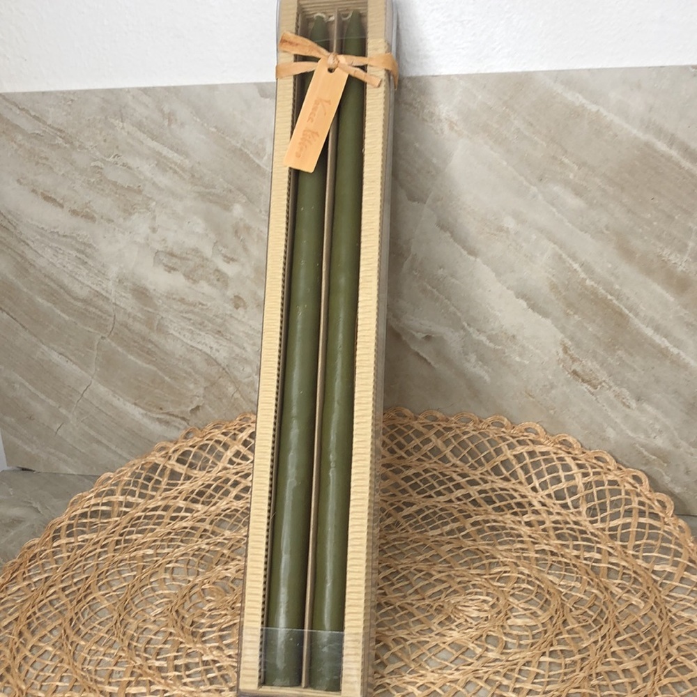 Vance Kitira 16” TIMBER TAPERS Moss Green Gift Box of 2 Candles‎ - Picture 5 of 10